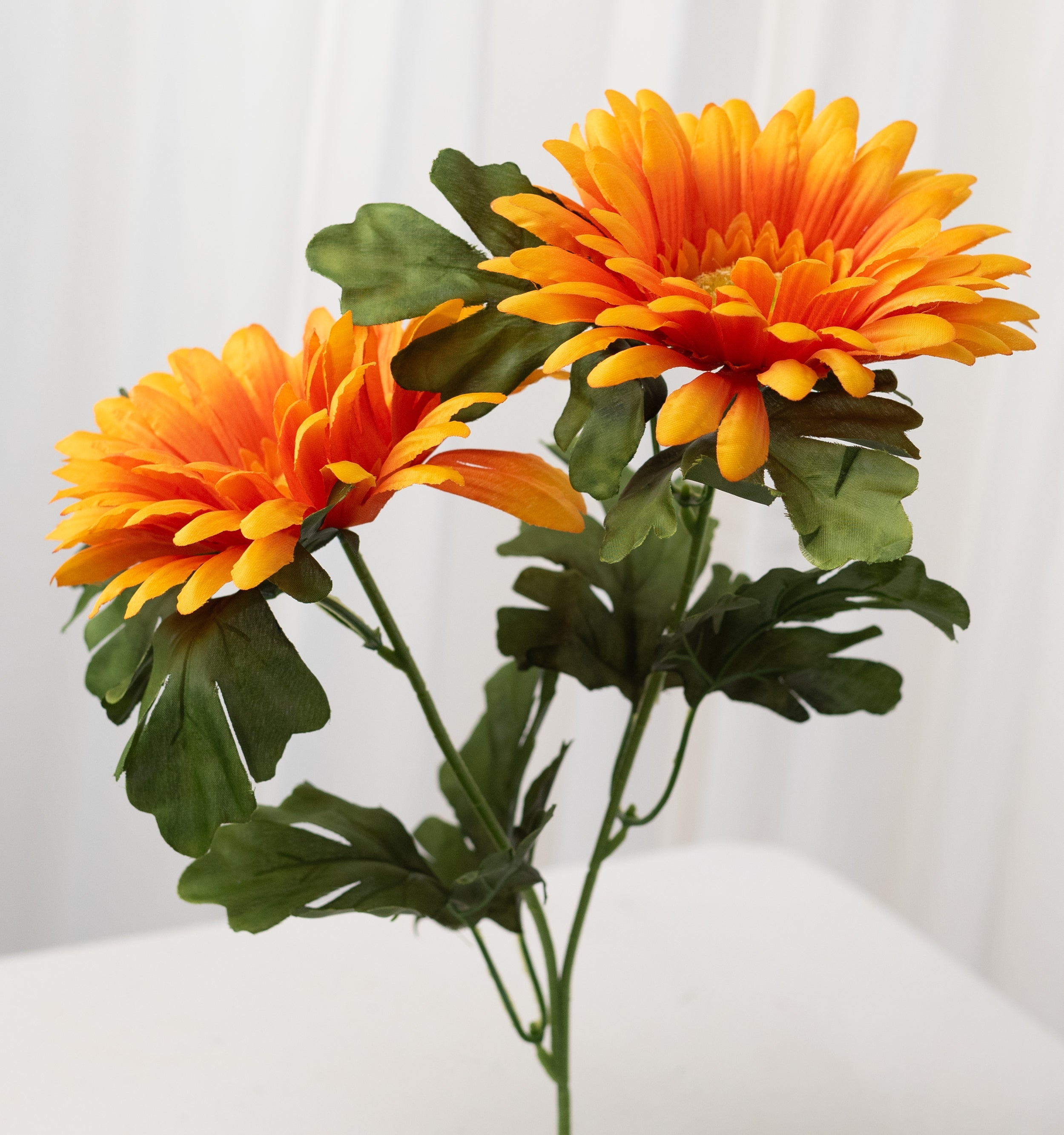 20" Satin Gerber Daisy Bush: Orange (7)