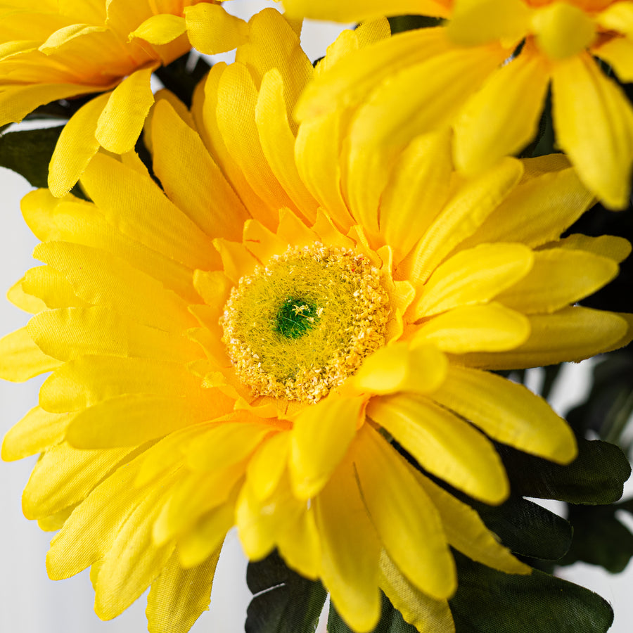 20" Satin Gerber Daisy Bush: Yellow (7)