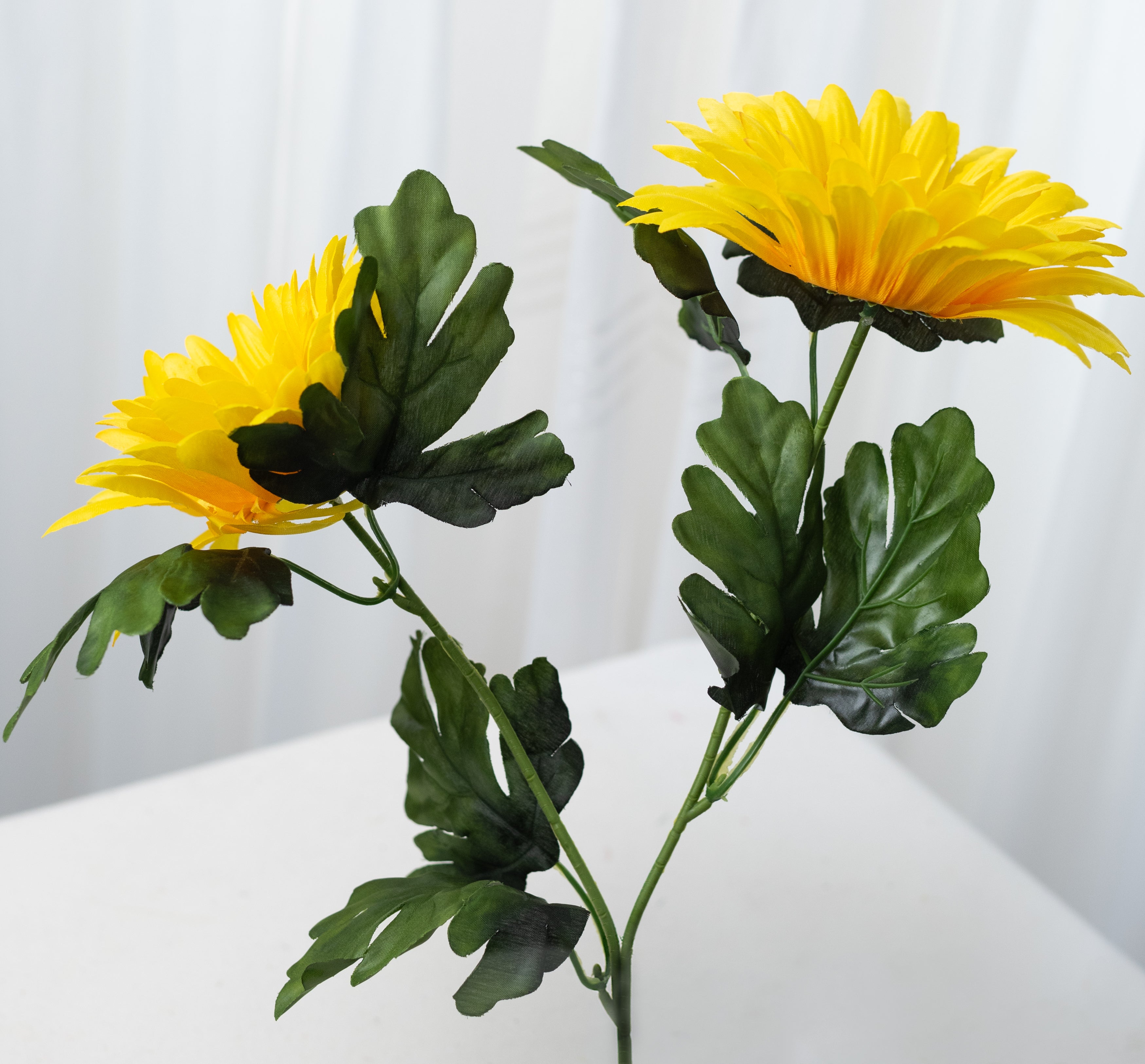 20" Satin Gerber Daisy Bush: Yellow (7)