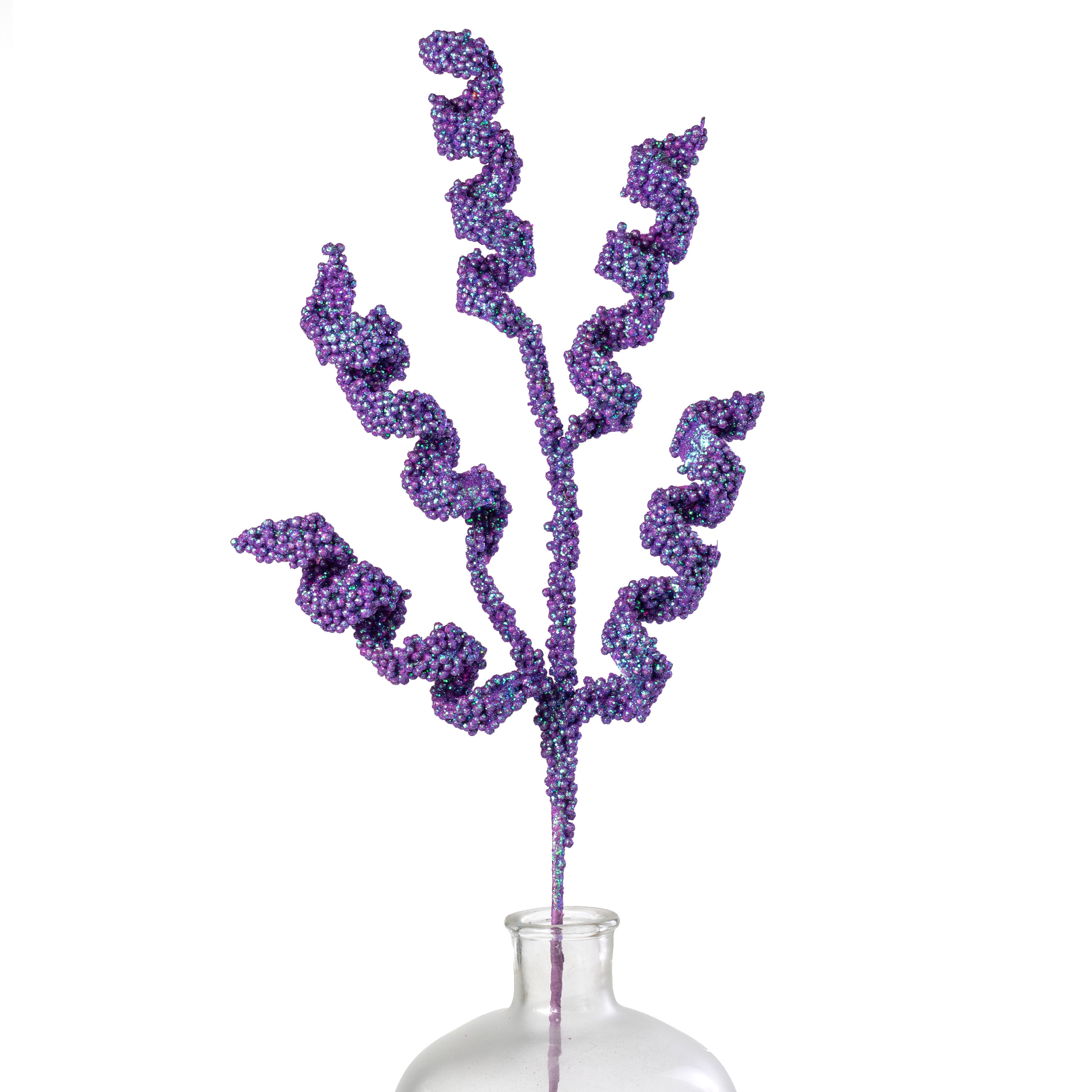 30" Beaded Curly Spray: Iridescent Purple