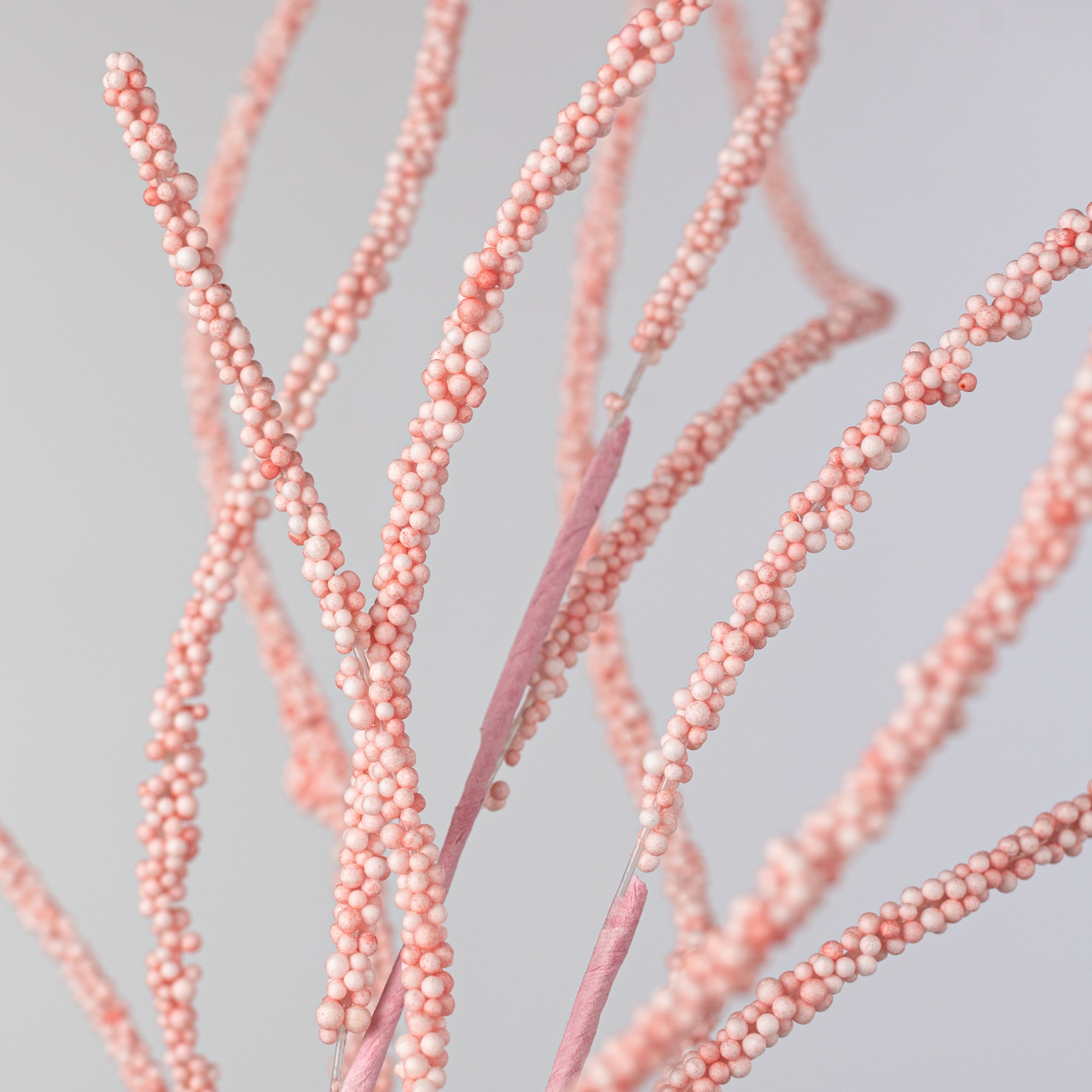 38" Beaded Two-Tone Twig Spray: Coral Pink