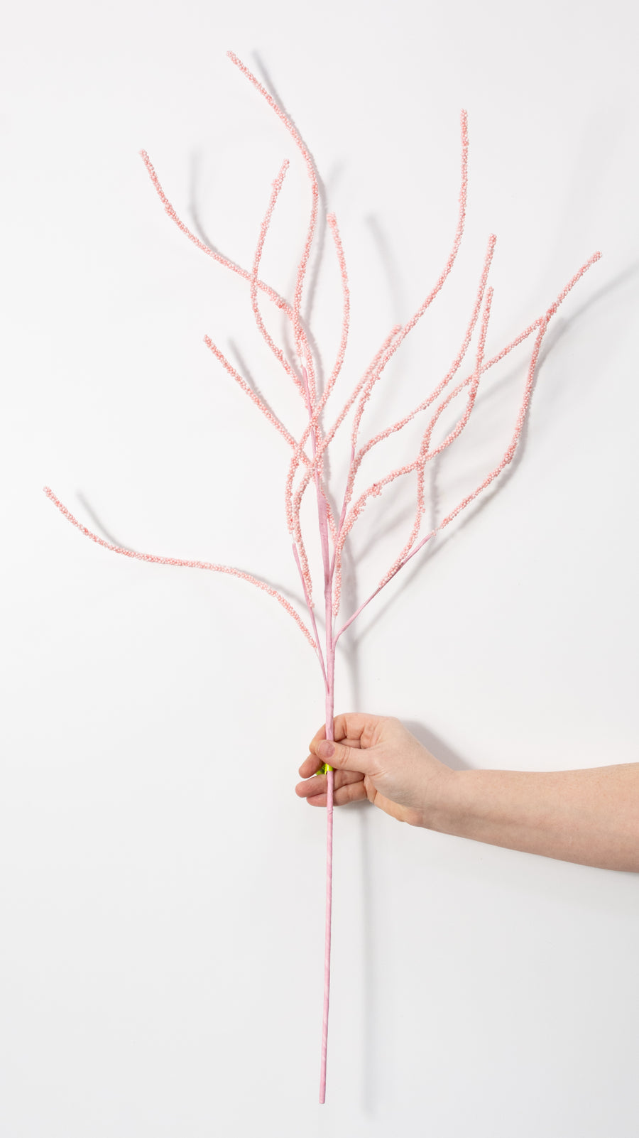 38" Beaded Two-Tone Twig Spray: Coral Pink