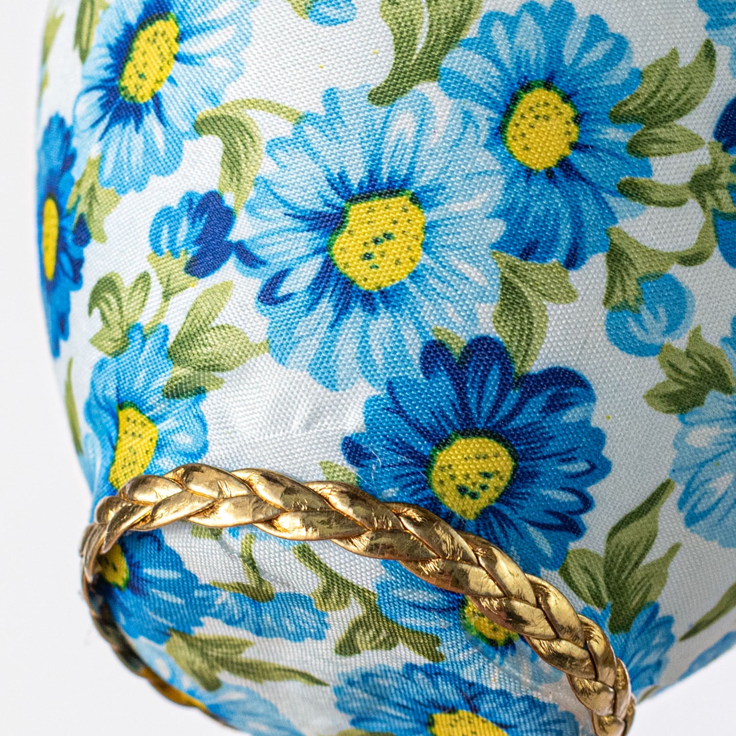 6" Floral Tea Cup Decoration: Blue