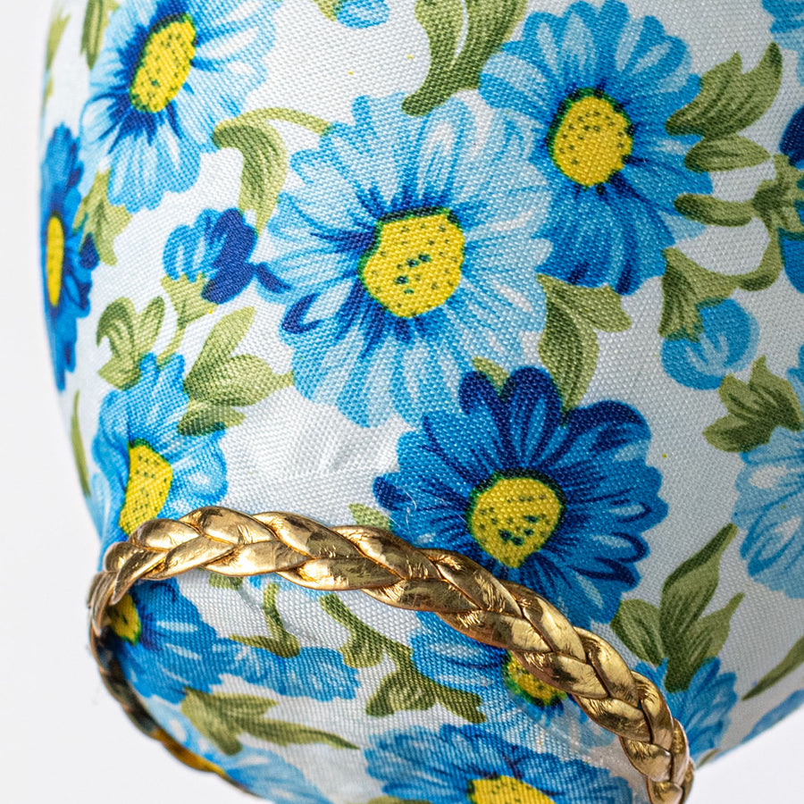 6" Floral Tea Cup Decoration: Blue
