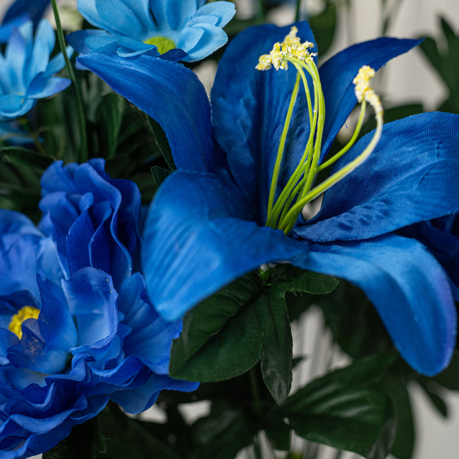 23" Peony, Lily & Daisy Bush: Blue (24)