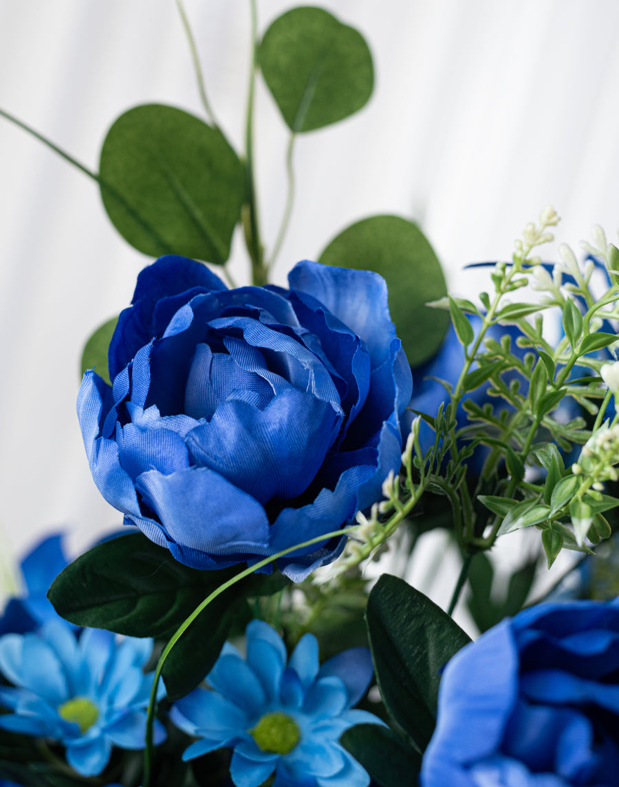 23" Peony, Lily & Daisy Bush: Blue (24)