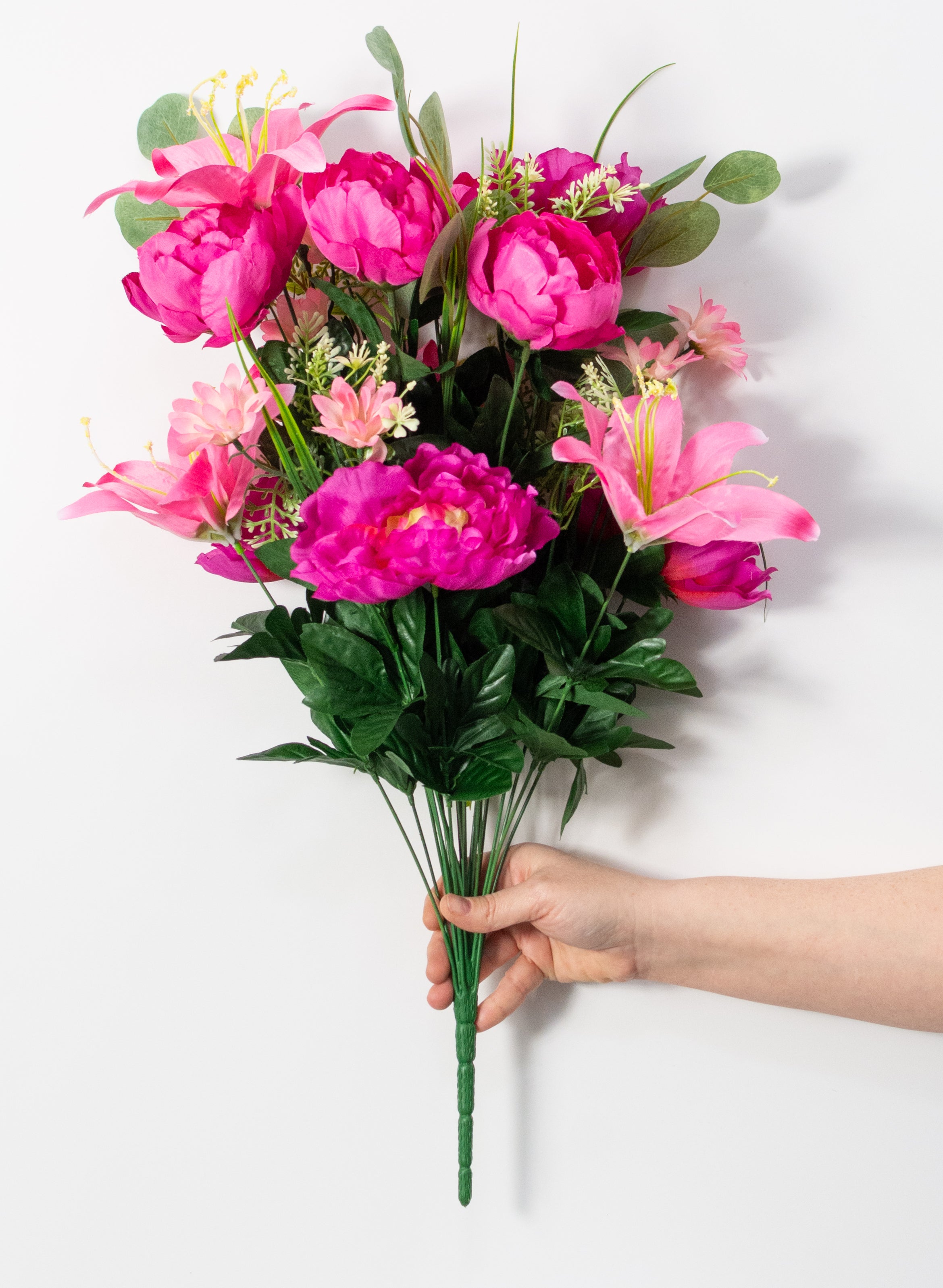 23" Peony, Lily & Daisy Bush: Beauty Pink (24)