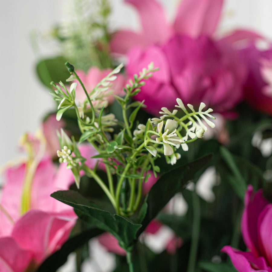 23" Peony, Lily & Daisy Bush: Beauty Pink (24)