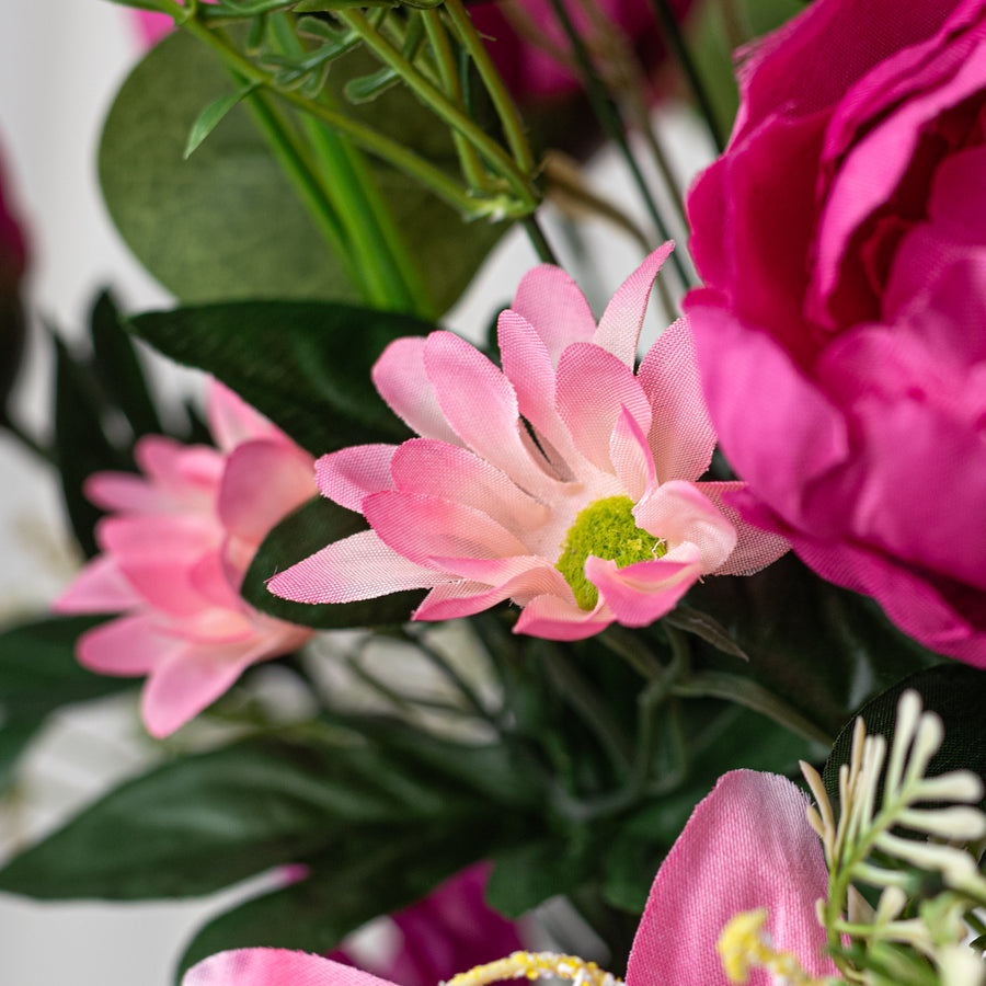 23" Peony, Lily & Daisy Bush: Beauty Pink (24)