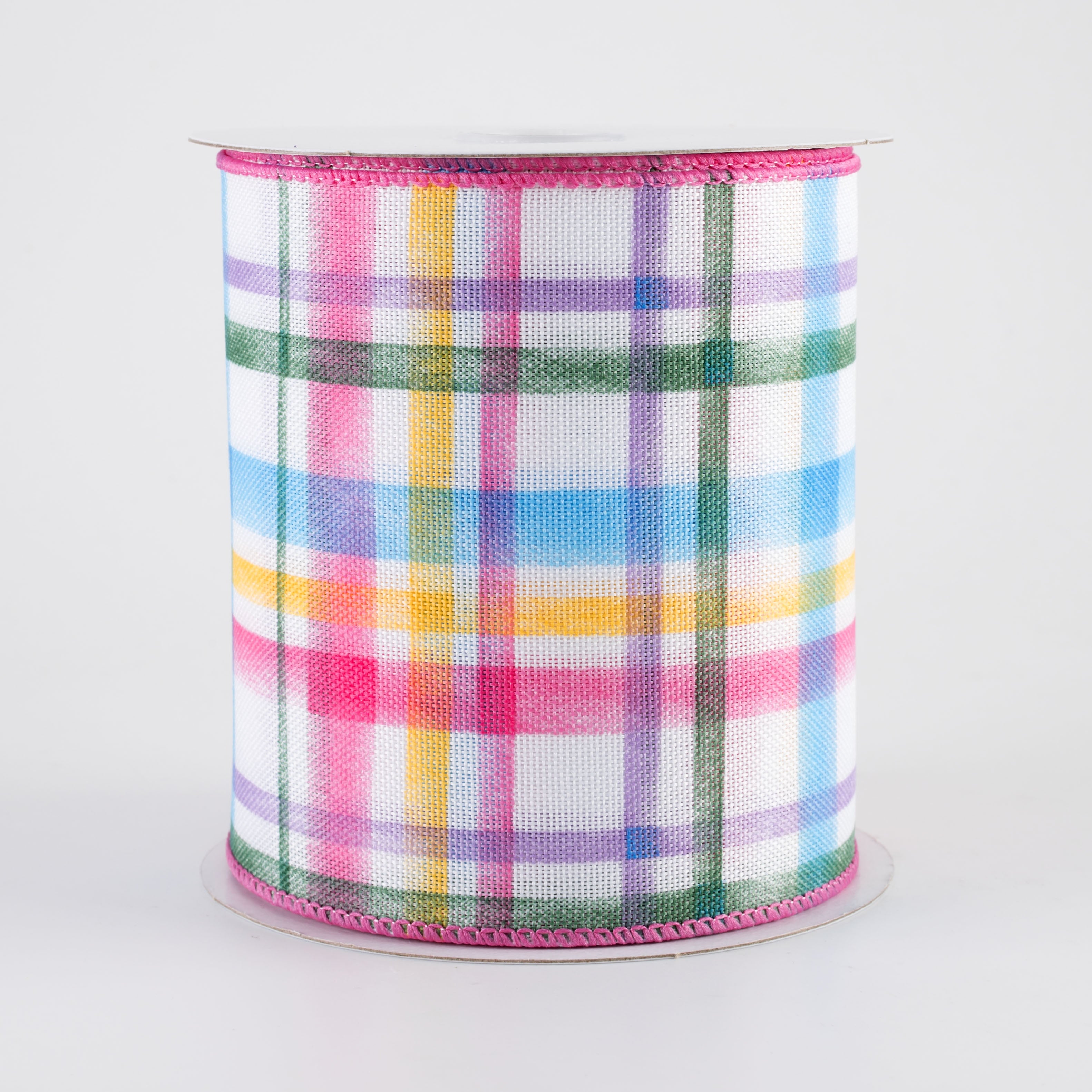 4" Watercolor Tuttola Plaid Ribbon: Multicolor (10 Yards)