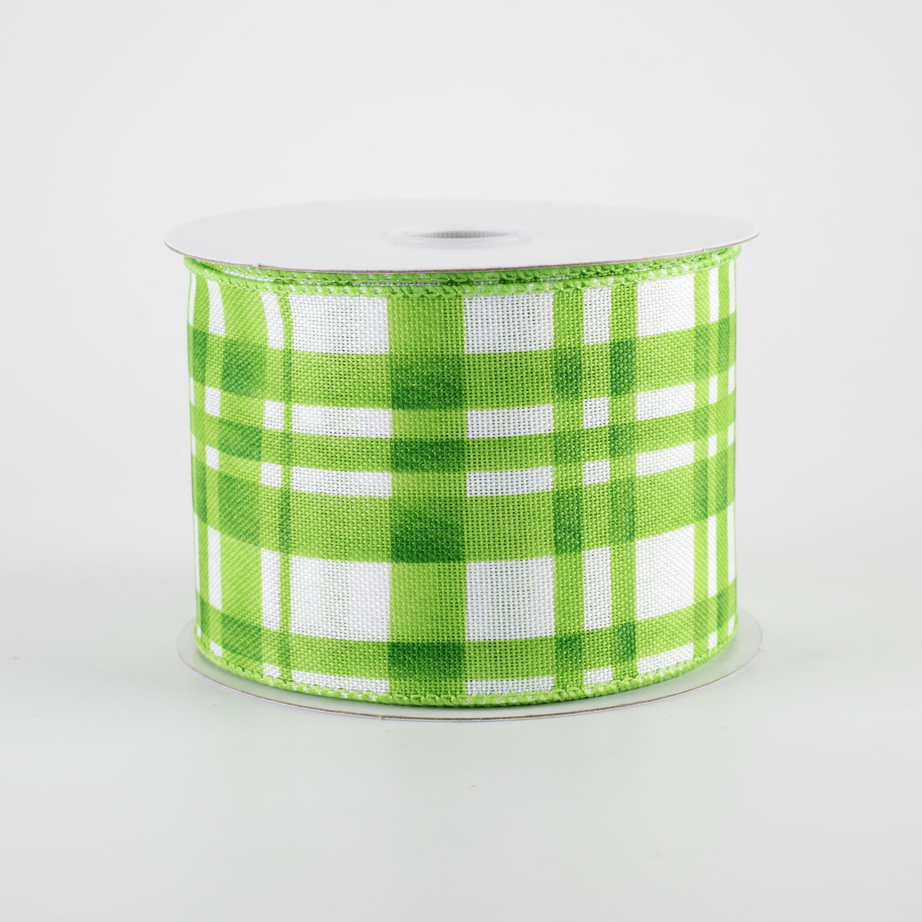 2.5 Watercolor Tuttola Plaid Ribbon: Green (10 Yards)