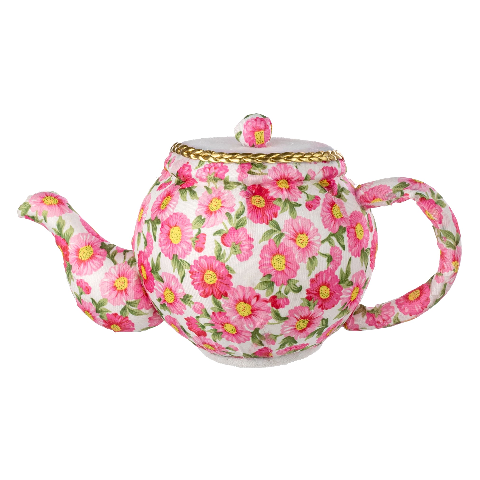 10" Floral Half Tea Pot Decoration: Pink