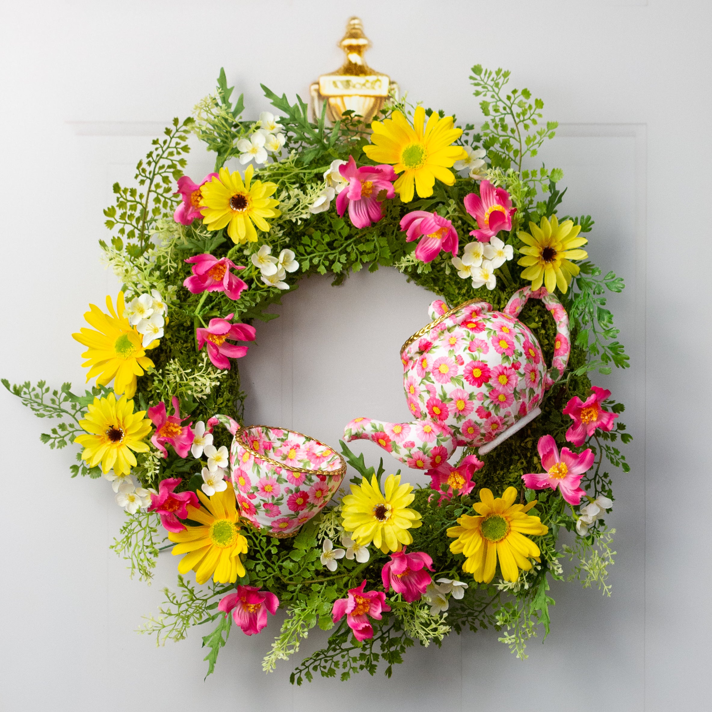 6" Floral Tea Cup Decoration: Pink