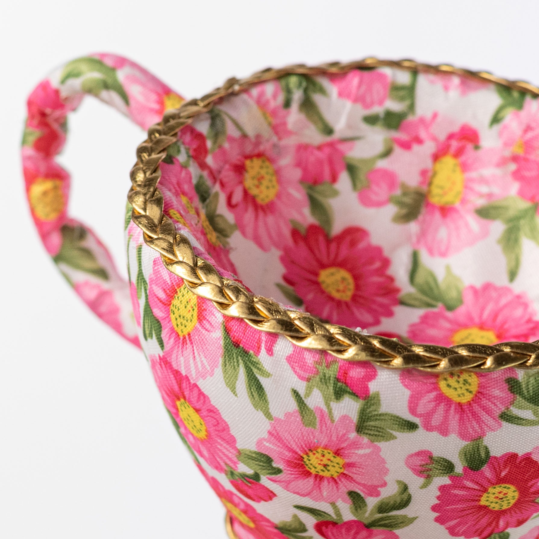 6" Floral Tea Cup Decoration: Pink
