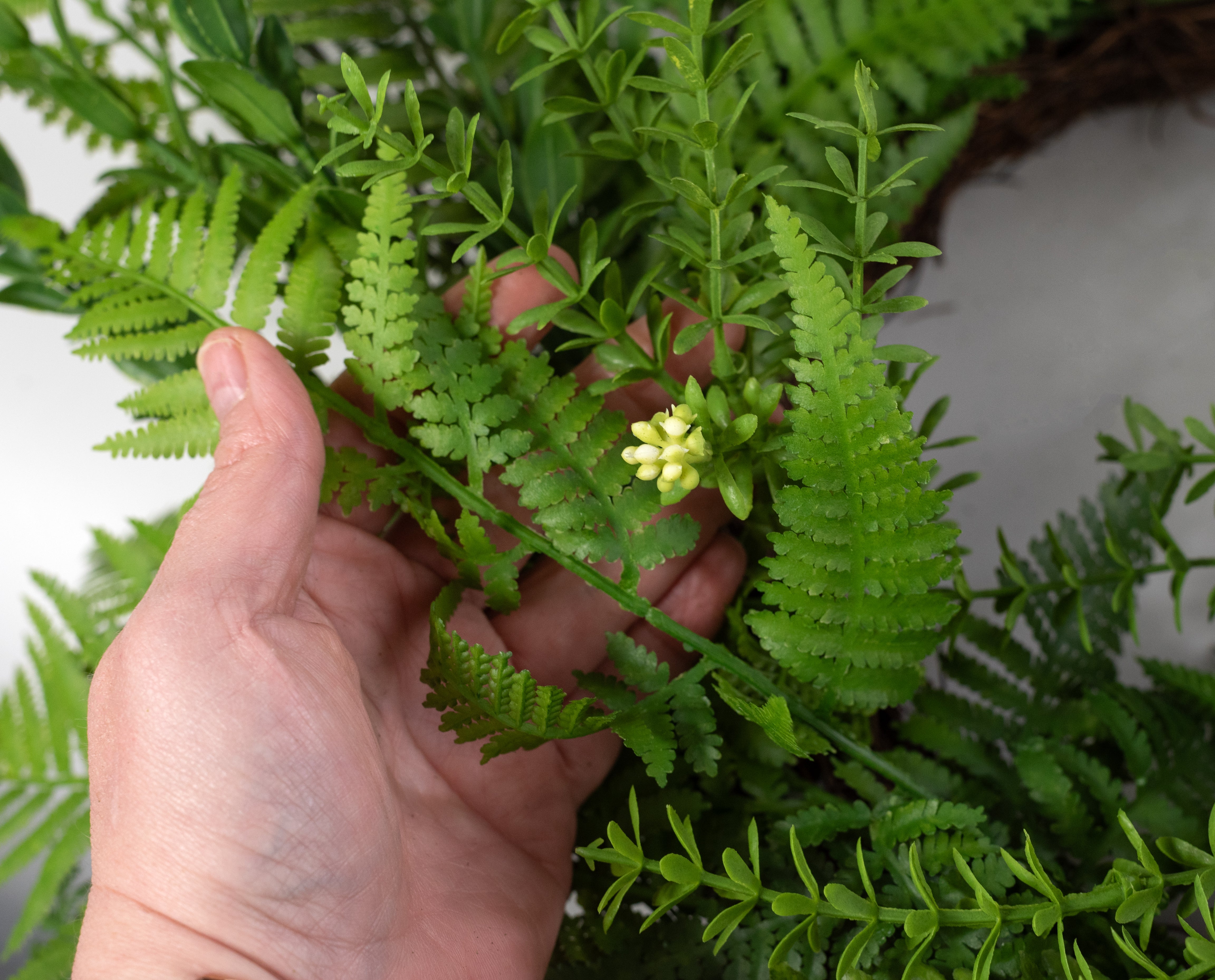 30" Mixed Fern Angel Vine Wreath