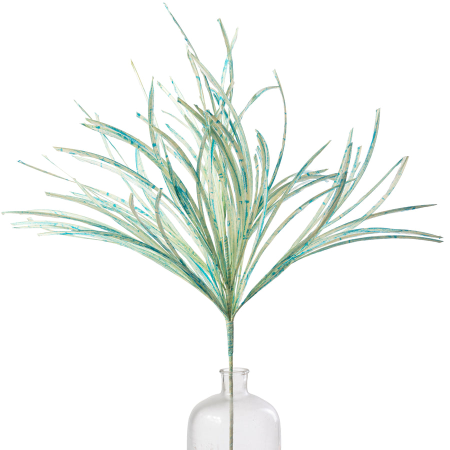 40" Paper Grass Spray: Blue & Cream
