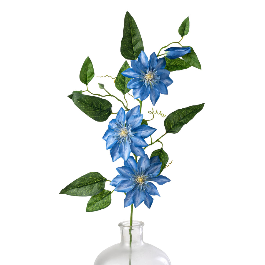 31" Double Clematis Spray: Blue