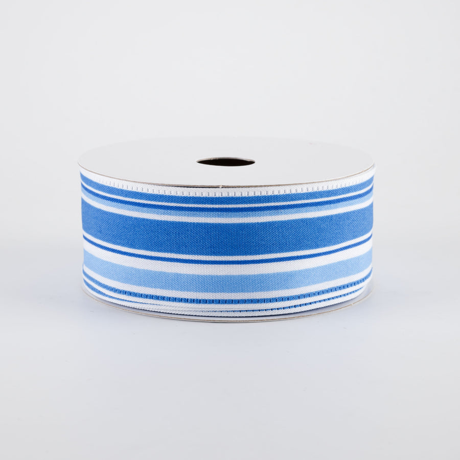 1.5" Varied Striation Stripes Ribbon: Blue (10 Yards)