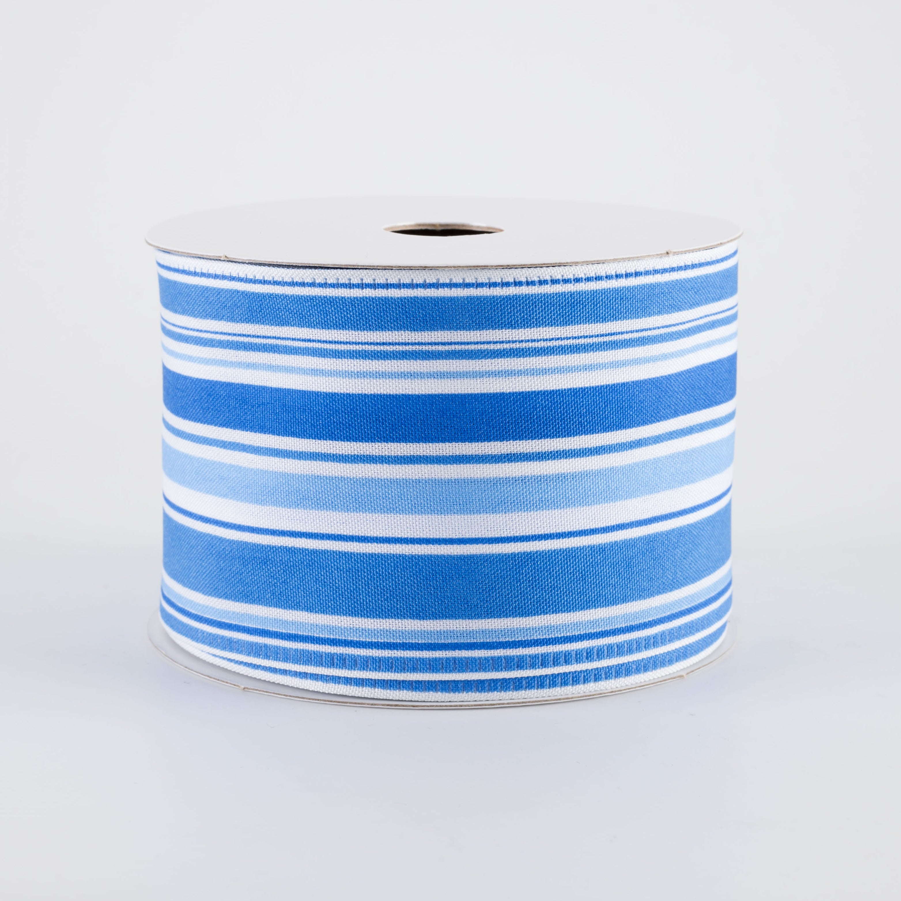 2.5" Varied Striation Stripes Ribbon: Blue (10 Yards)