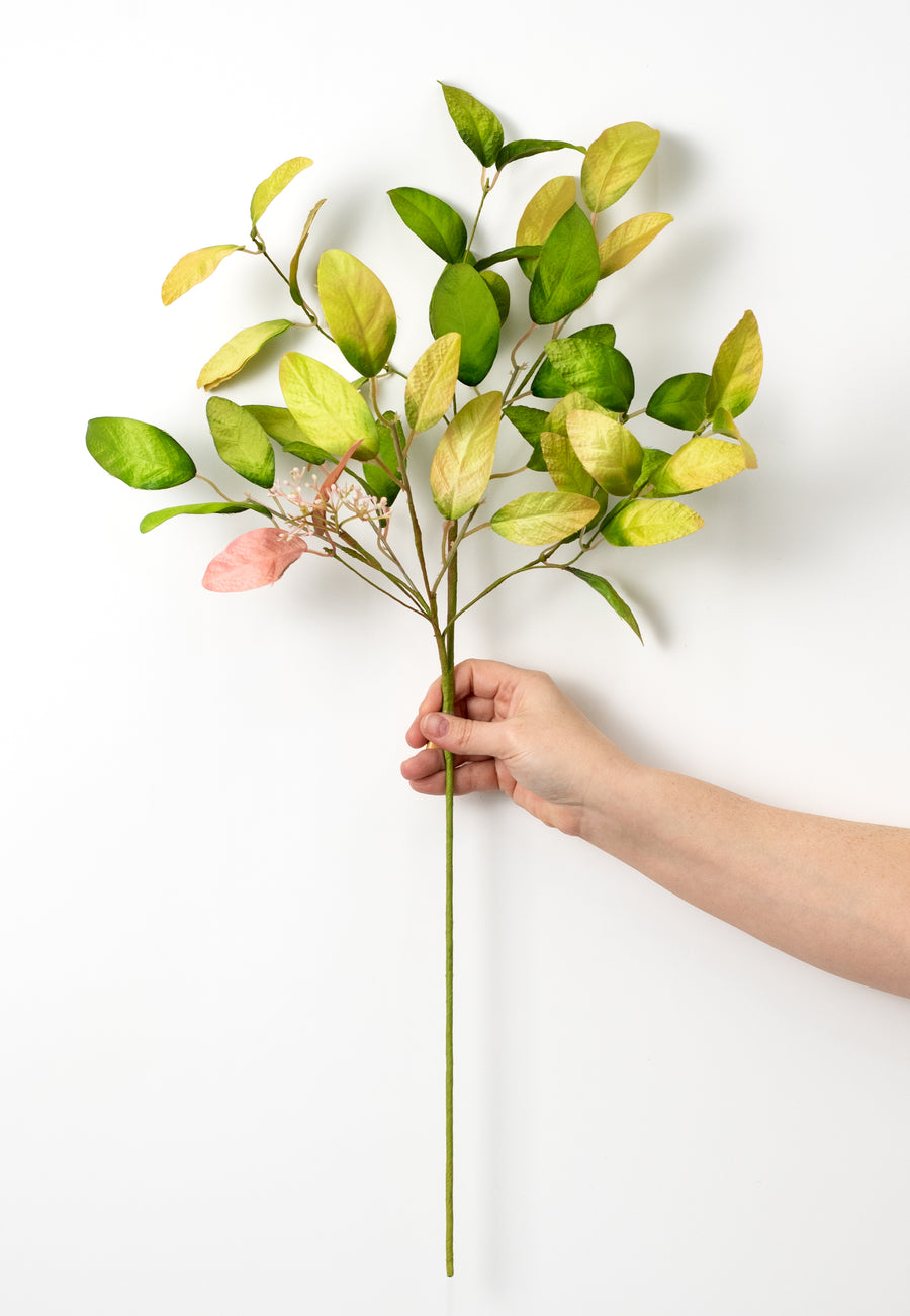 28" Mixed Foliage Leaf & Bud Spray