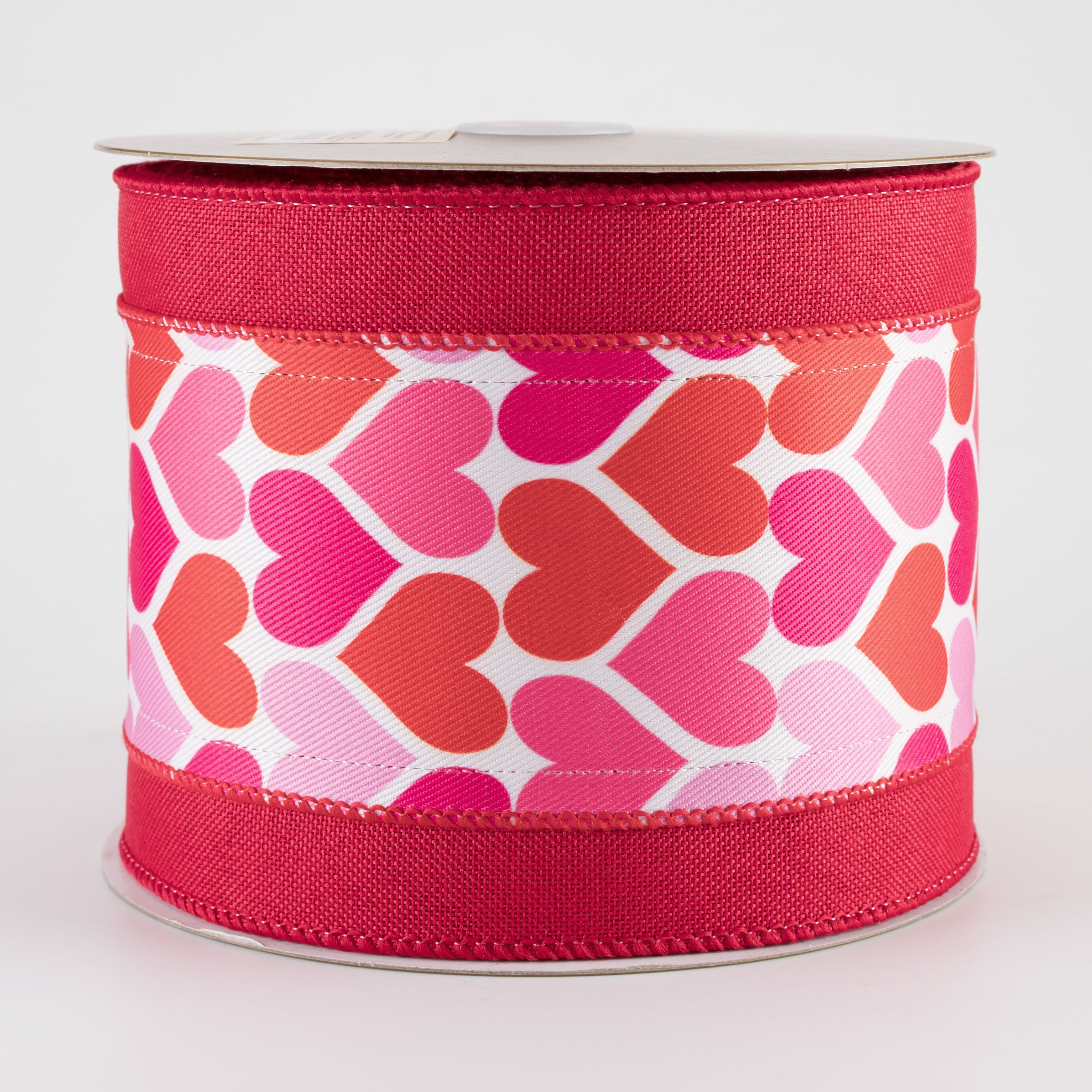 4" Double Layered Valentine's Day Hearts Ribbon (10 Yards)
