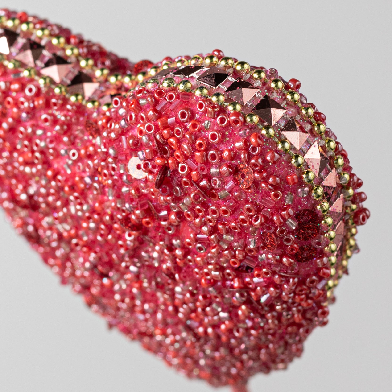 14" Deluxe Beaded Heart Pick: Red & Pink