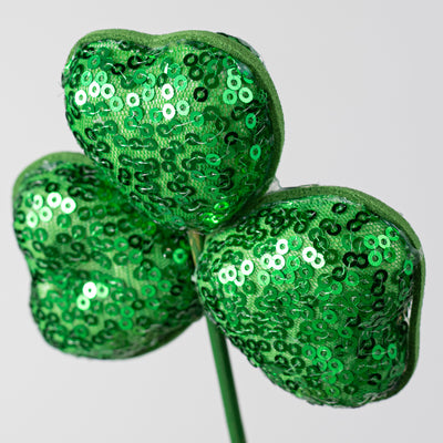 14" Sequin Shamrock Pick: Emerald Green