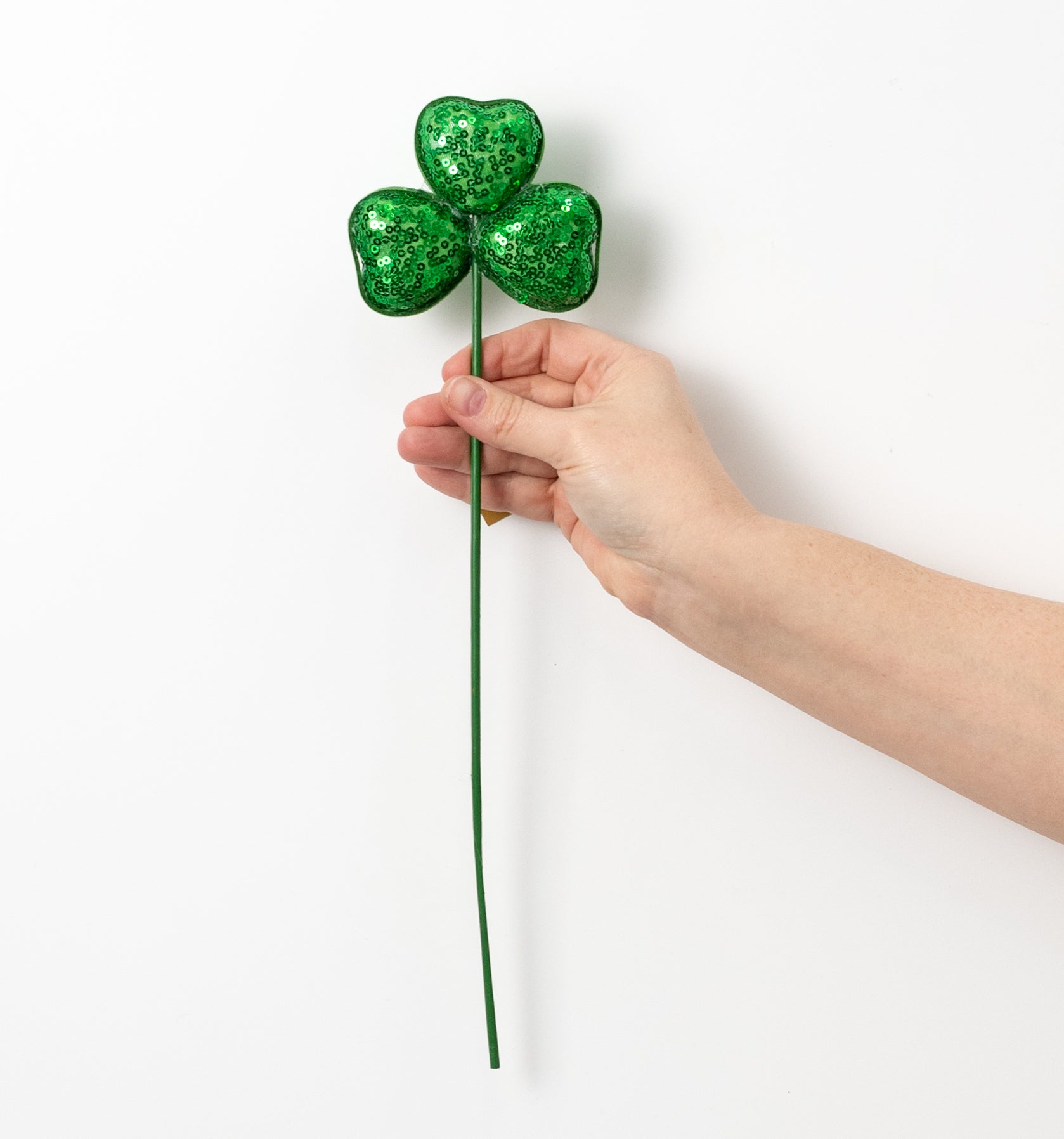 14" Sequin Shamrock Pick: Emerald Green