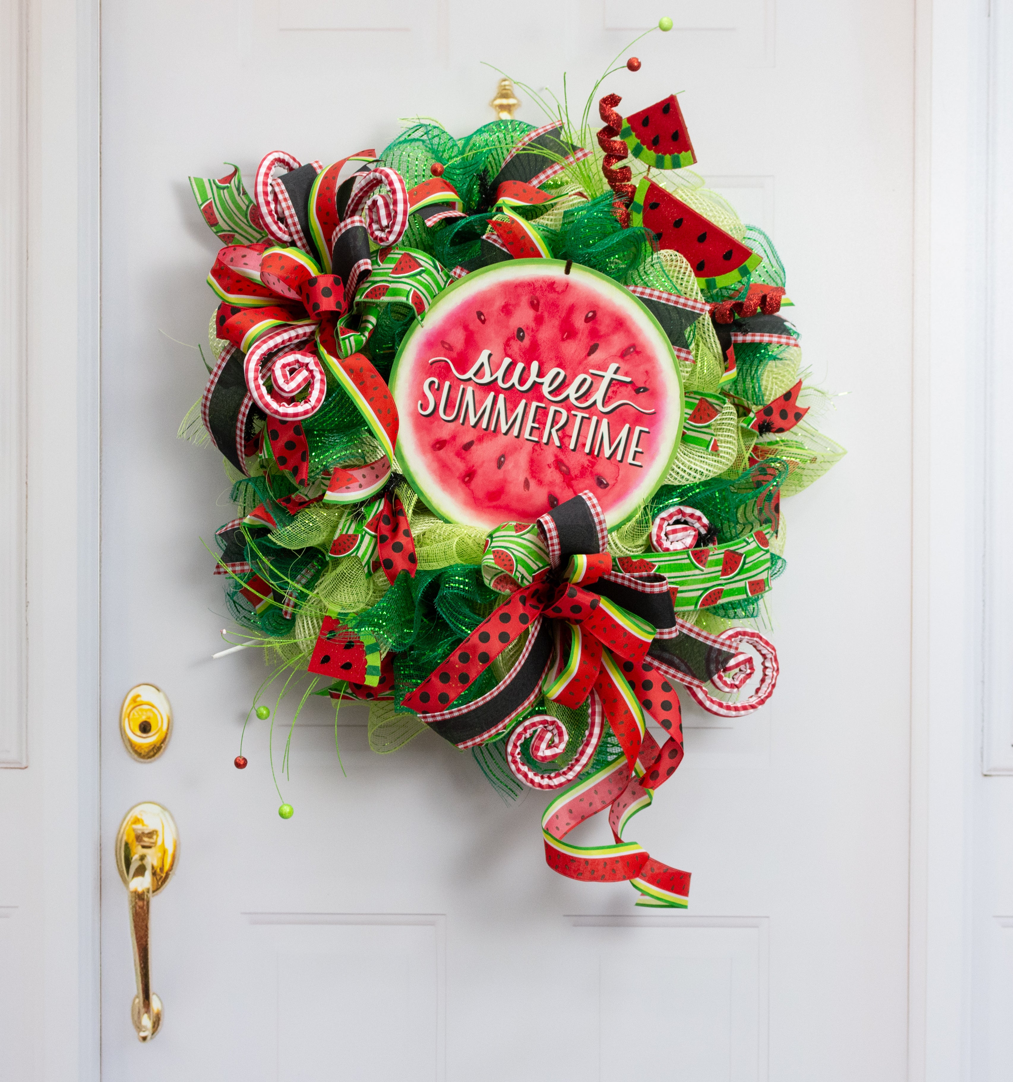 12" Round Metal Sign: Sweet Summertime Watermelon