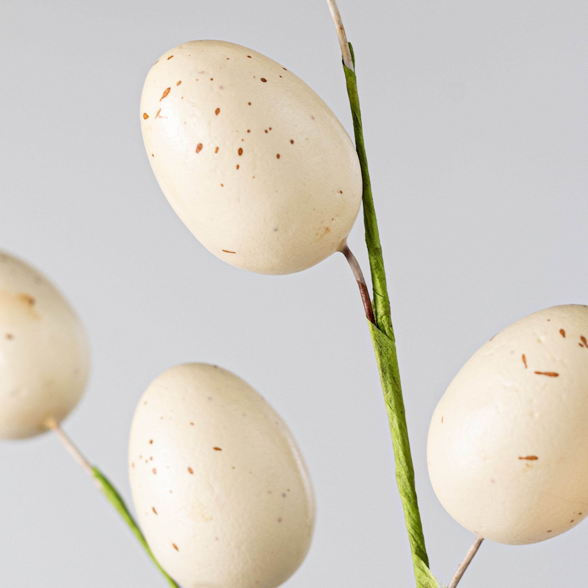 12" Speckled Eggs Pick: Natural Cream