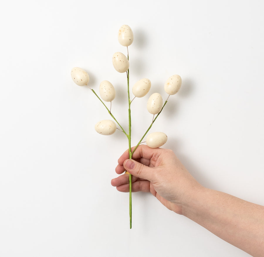 12" Speckled Eggs Pick: Natural Cream