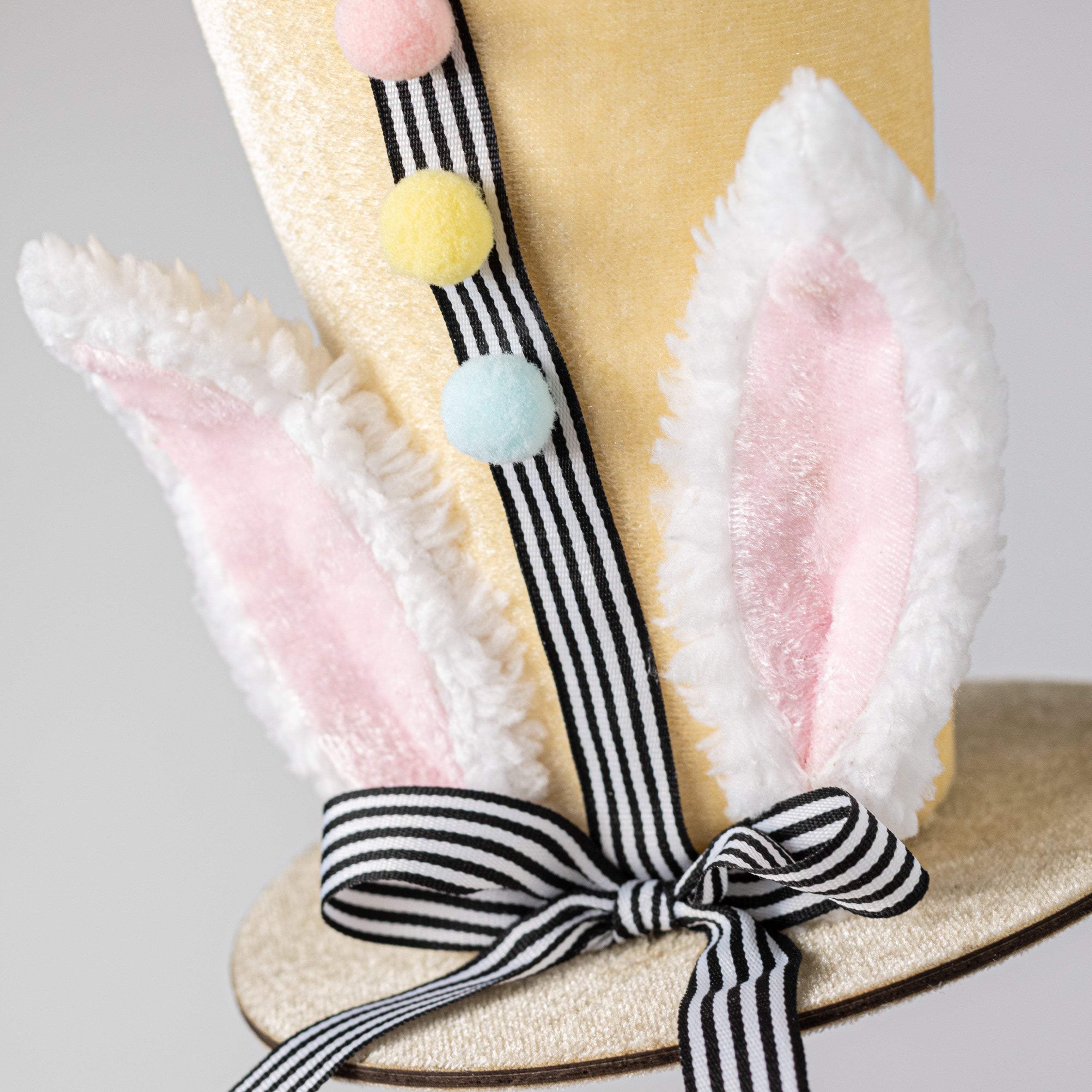 20" Velvet Easter Rabbit Top Hat Pick: Yellow