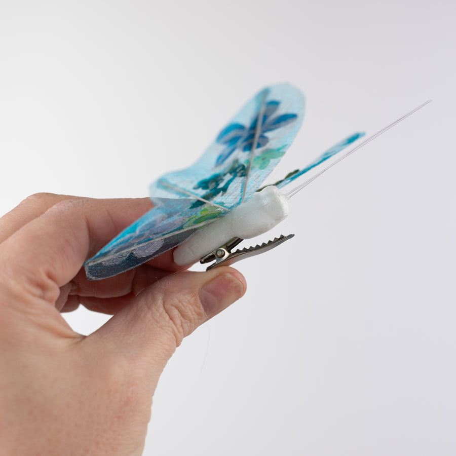 5" Faux Embroidery Butterfly Clips: 3 Assorted (Box of 12)