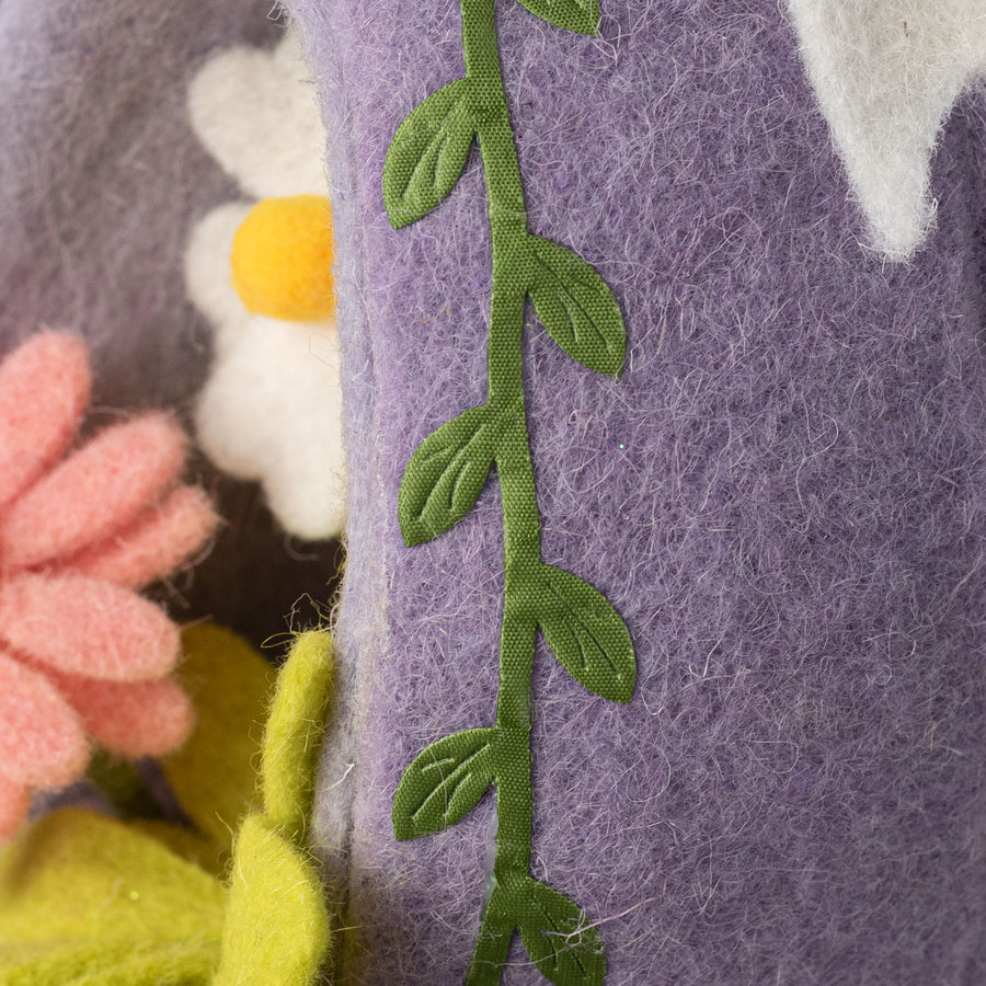 8" Felted Easter Egg with Daisies Decoration