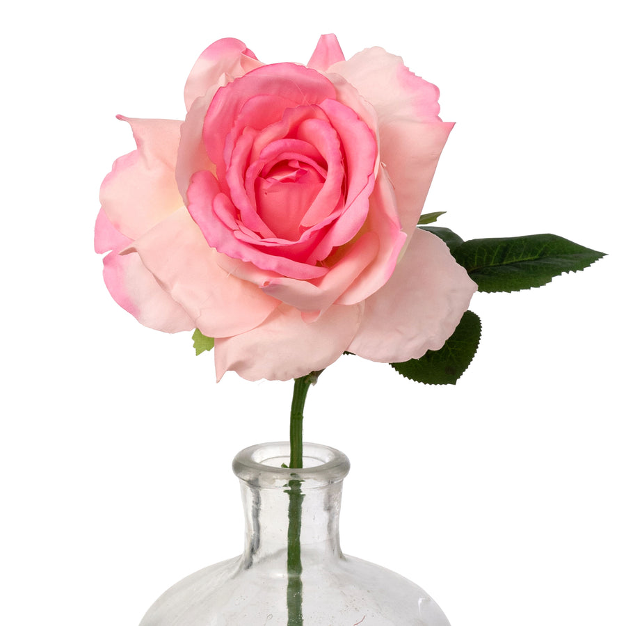 13" Short Stem Rose: Pink
