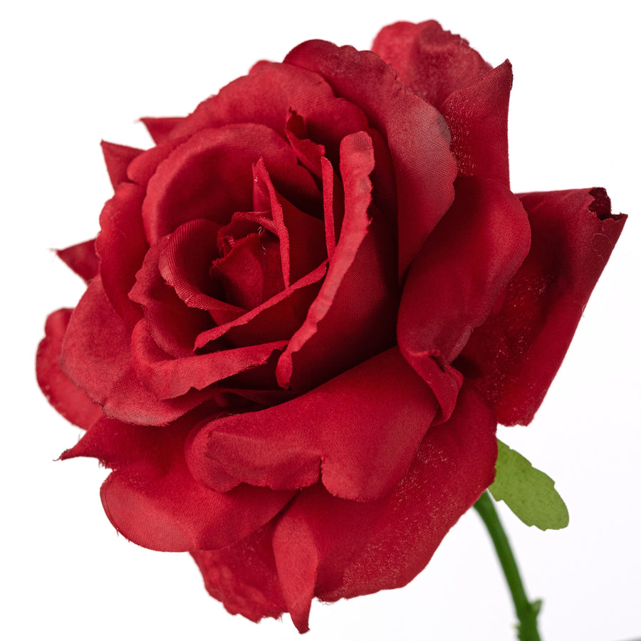 13" Short Stem Rose: Red