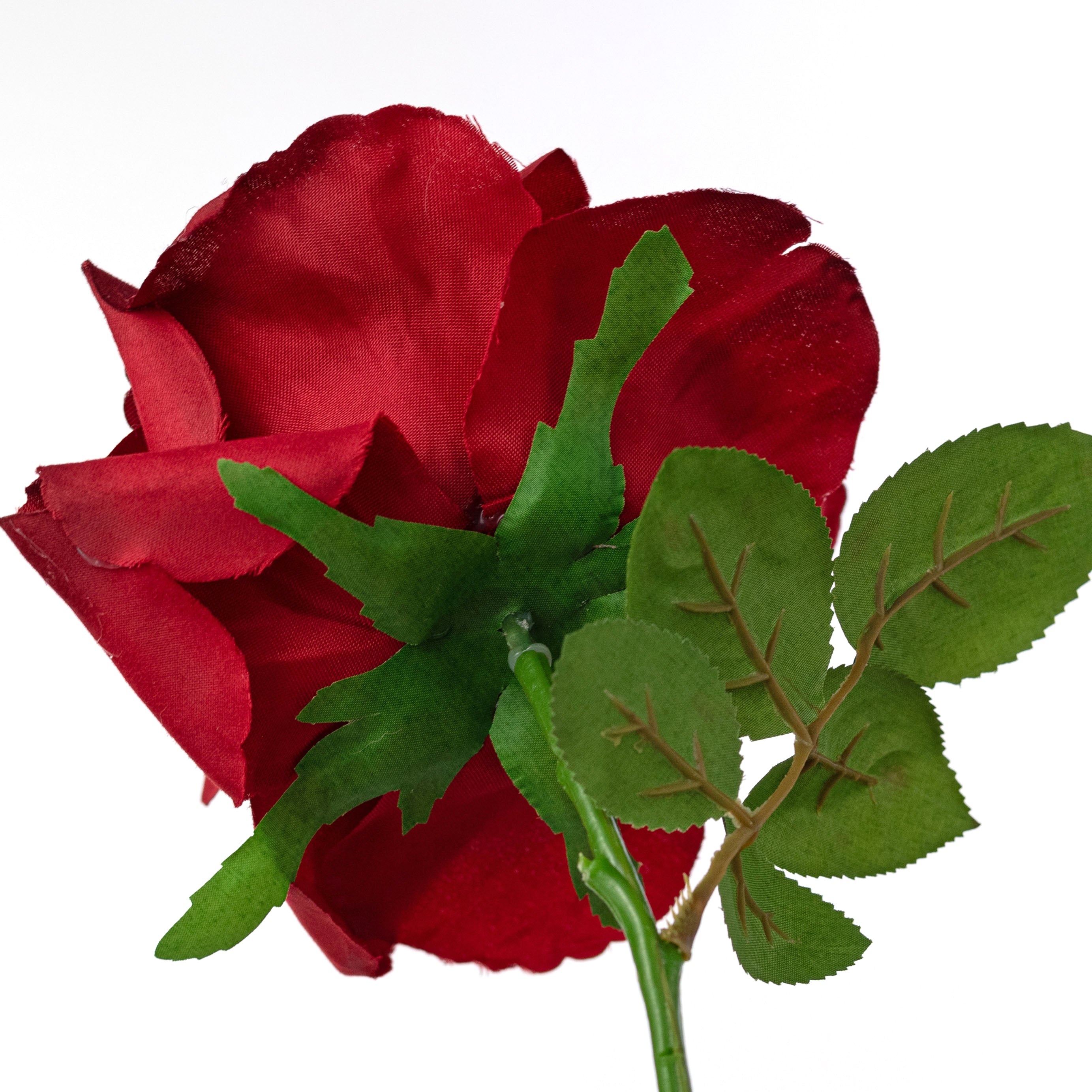 13" Short Stem Rose: Red