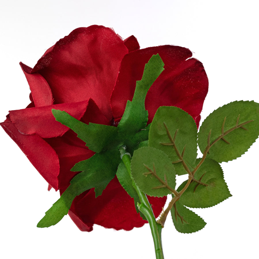 13" Short Stem Rose: Red