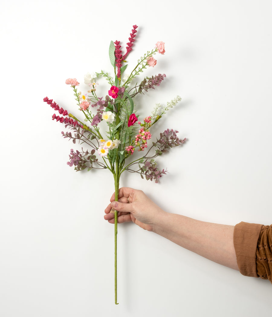 24" Mixed Wildflower Spray: Pink Multicolor