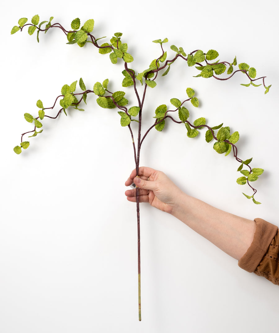 33" Mint Leaves Spray