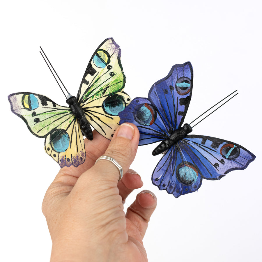 3.75" Peacock Butterfly Clips: 3 Assorted (Box of 12)