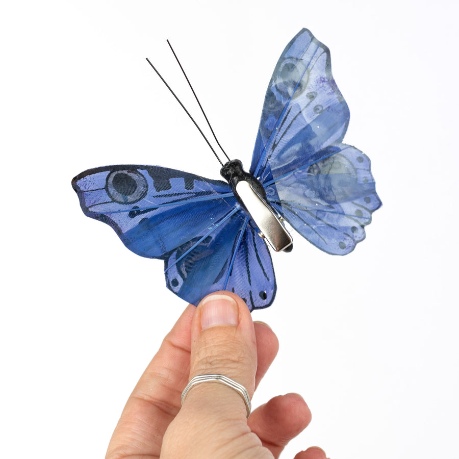 3.75" Peacock Butterfly Clips: 3 Assorted (Box of 12)