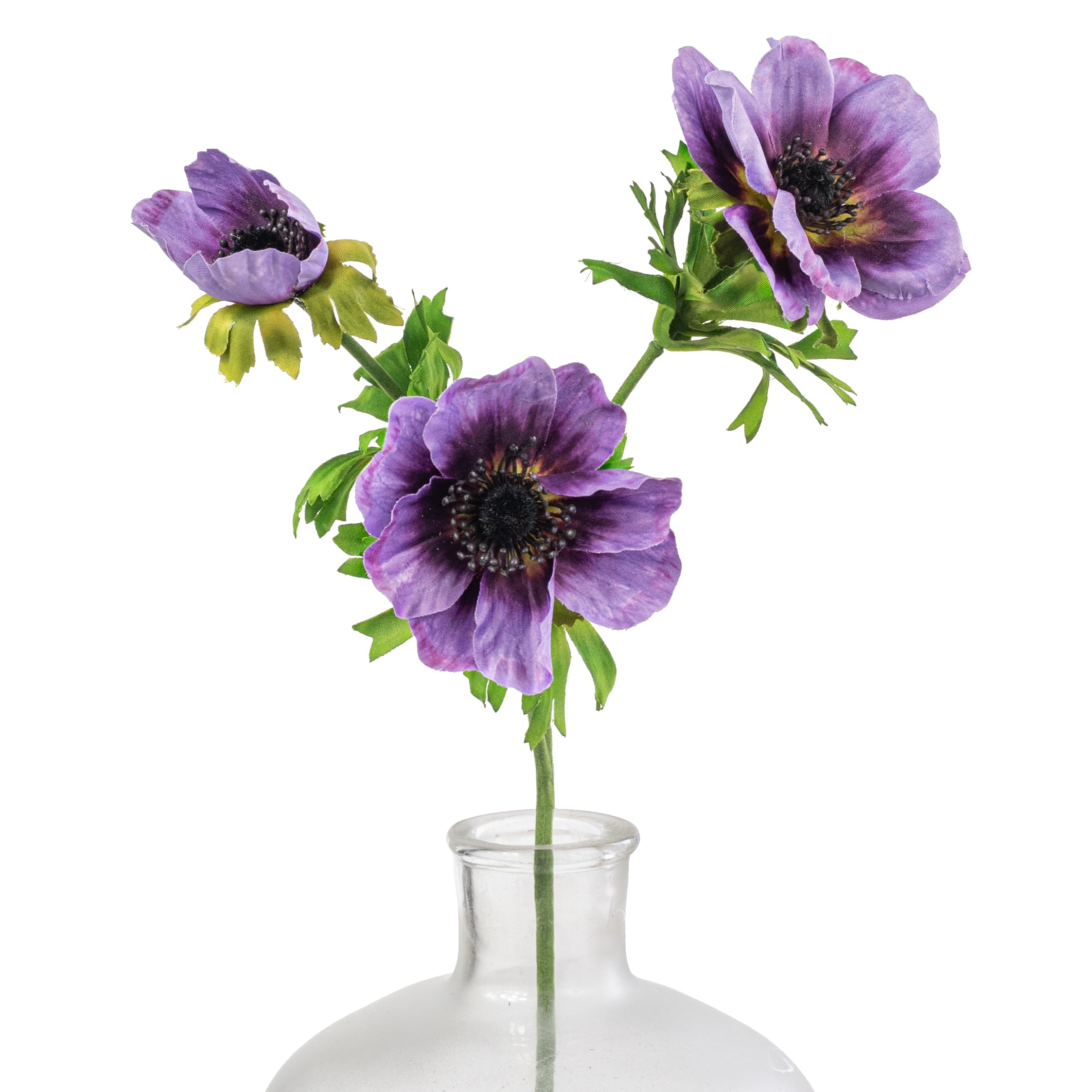22" Anemone Flower Spray: Purple