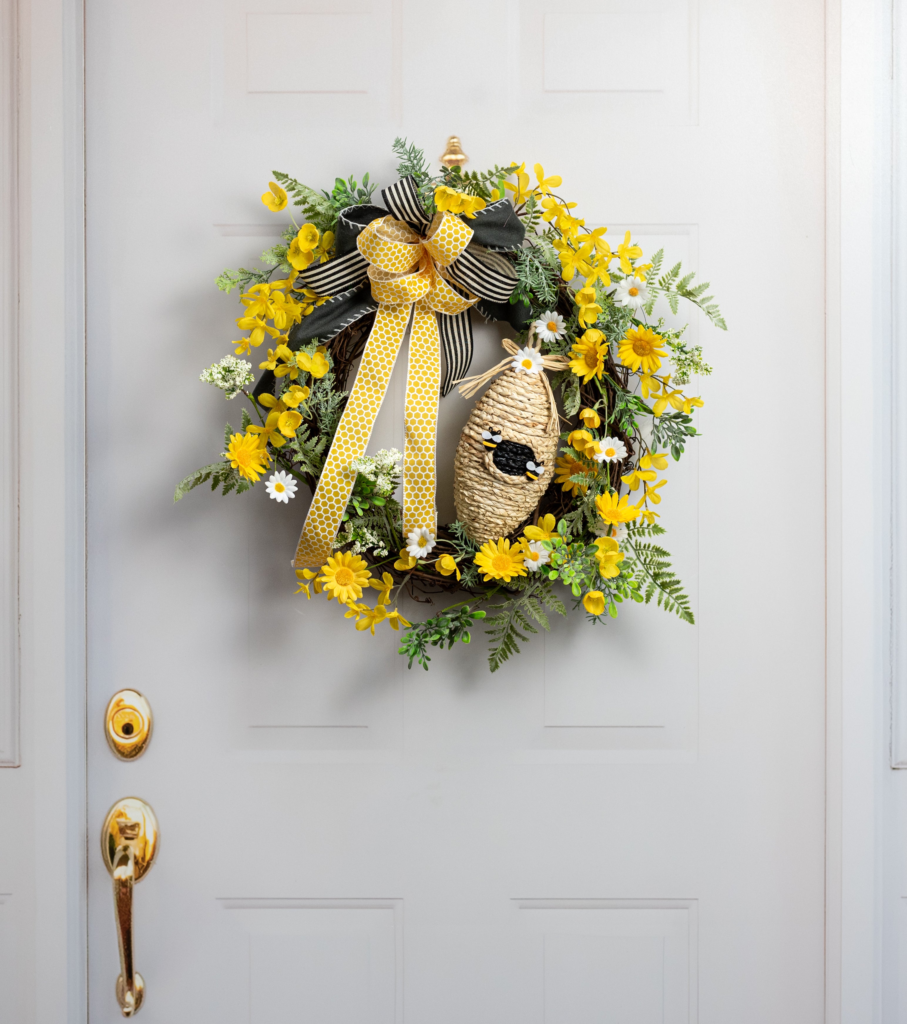 9" Braided Raffia Bee Hive Ornament