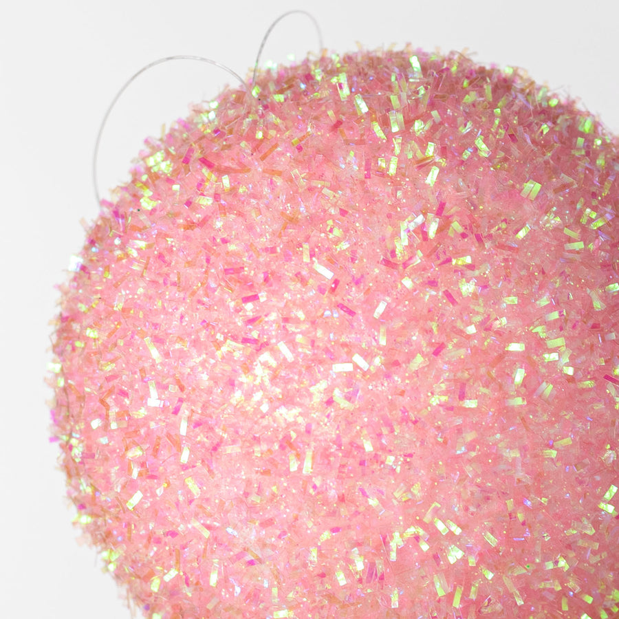4" V-Cut Foil Ball Ornament: Iridescent Light Pink
