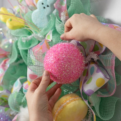 4" V-Cut Foil Ball Ornament: Iridescent Pink