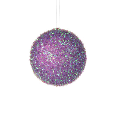 4" V-Cut Foil Ball Ornament: Iridescent Purple