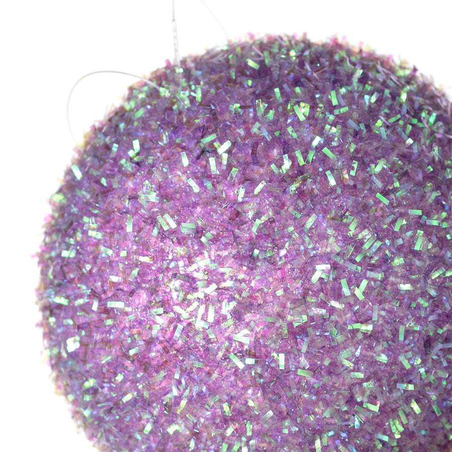 4" V-Cut Foil Ball Ornament: Iridescent Purple