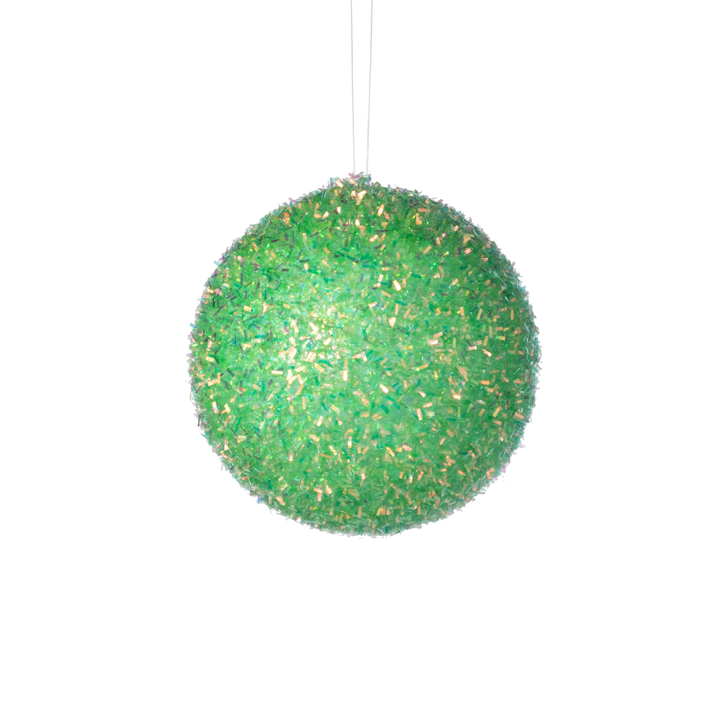 4" V-Cut Foil Ball Ornament: Iridescent Mint Green