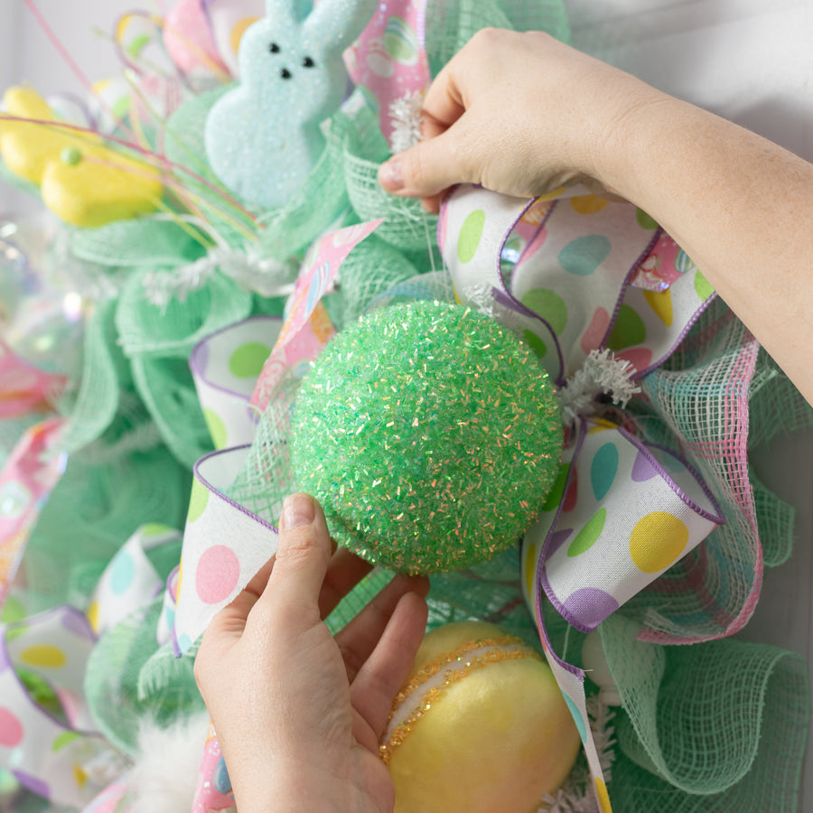 4" V-Cut Foil Ball Ornament: Iridescent Mint Green